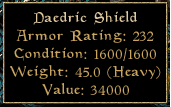 Daedric Shield Unenchanted